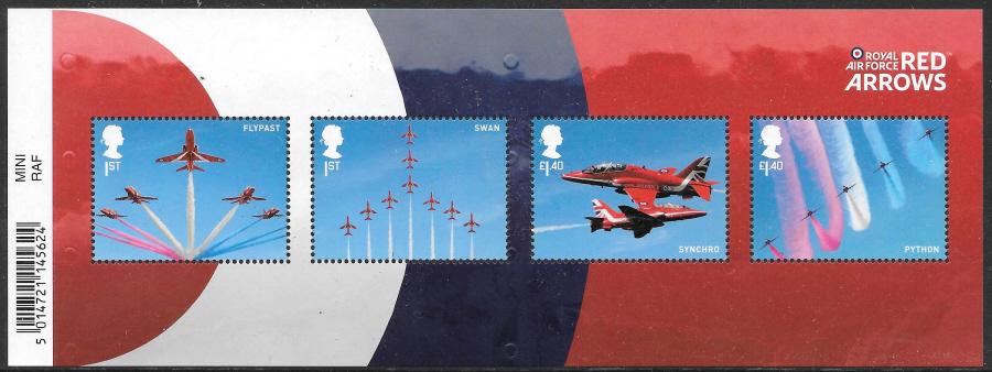 (image for) MS4064 2018 Red Arrows Barcoded Miniature Sheet